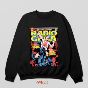 1984 Comic Art Radio Ga Ga Black Sweatshirt