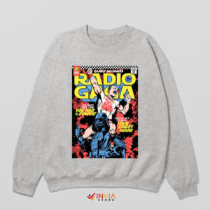 1984 Comic Art Radio Ga Ga Sport Grey Sweatshirt