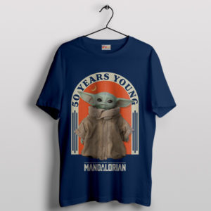 50 Years Young Yoda Mandalorian Navy T-Shirt