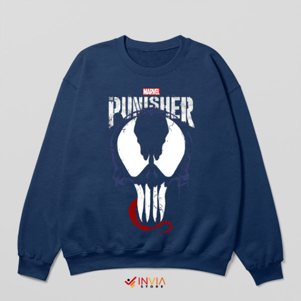 Anti Venom Marvel Punisher Logo Navy Sweatshirt