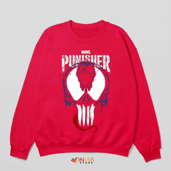 Anti Venom Marvel Punisher Logo Red Sweatshirt