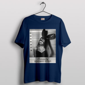 Ariana Grande's Mugshot Poster Art Navy T-Shirt