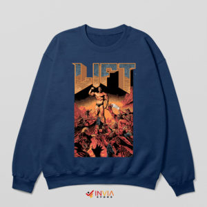 Arnold Age Poster Doom Games Navy Sweatshirt