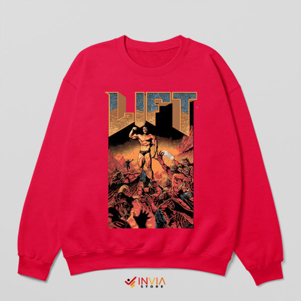 Arnold Age Poster Doom Games Red Sweatshirt