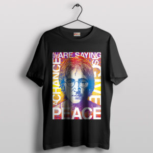 Art Lyrics John Lennon Self Portrait Black T-Shirt