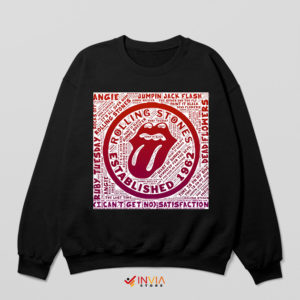 Art Tongue Collage Songs Rolling Stones Black Sweatshirt