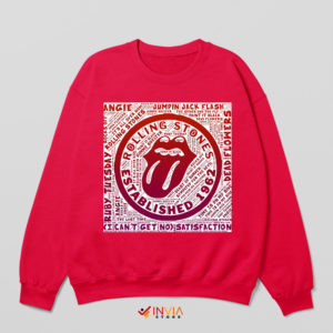 Art Tongue Collage Songs Rolling Stones Red Sweatshirt