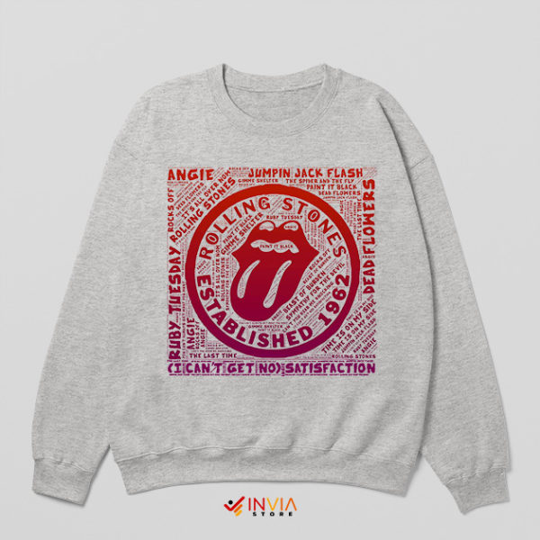 Art Tongue Collage Songs Rolling Stones Sport Grey Sweatshirt