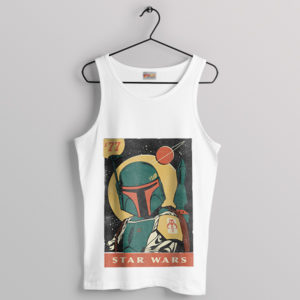 Authentic Boba Fett Armor Star Wars White Tank Top