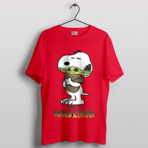 Baby Yoda Good Morning Snoopy Red T-Shirt