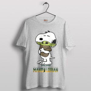 Baby Yoda Good Morning Snoopy Sport Grey T-Shirt