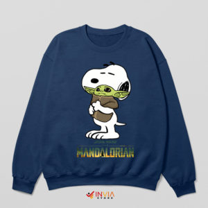 Baby Yoda Meme Snoopy Show Navy Sweatshirt