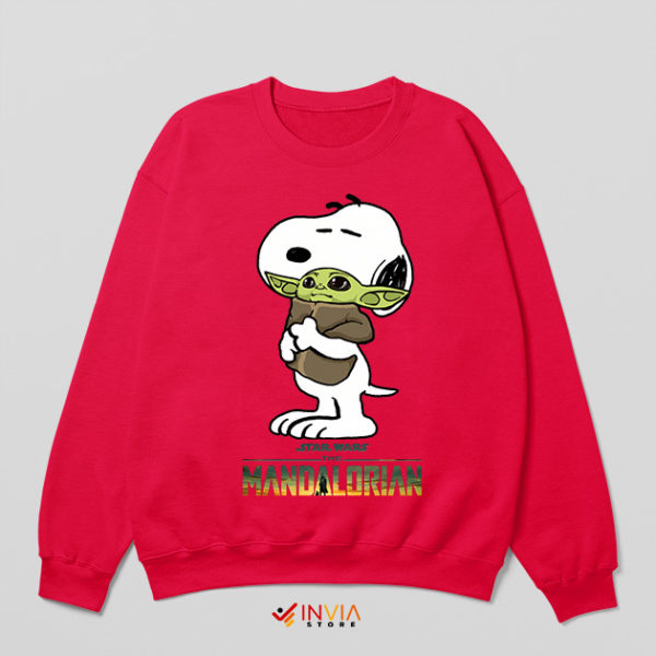 Baby Yoda Meme Snoopy Show Red Sweatshirt