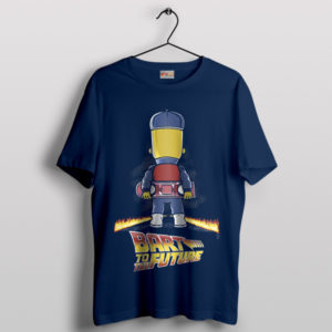 Back to the Future Poster Bart Simpson Navy T-Shirt