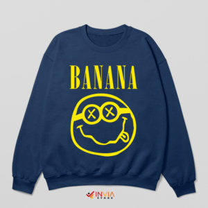 Banana Minions Nirvana Band Symbol Navy Sweatshirt