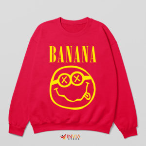 Banana Minions Nirvana Band Symbol Red Sweatshirt