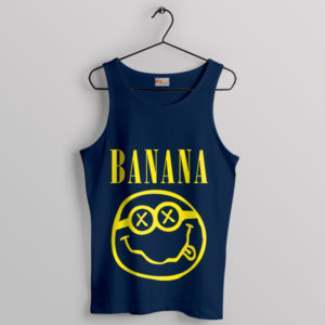 Banana Minions Smiley Face Logo Navy Tank Top