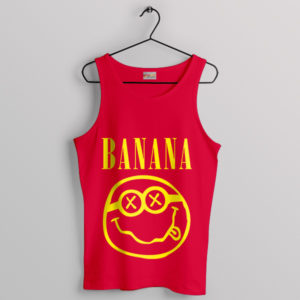 Banana Minions Smiley Face Logo Red Tank Top