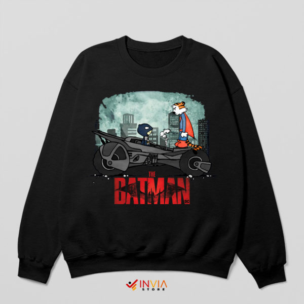 Batmobile Calvin Hobbes Batman Black Sweatshirt