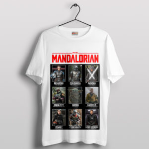 Best Mandalorian 3 Characters Series White T-Shirt