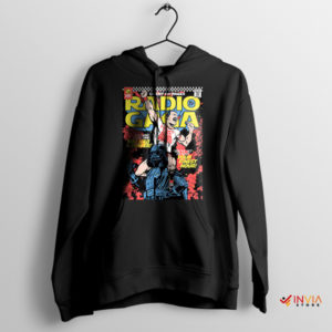 Biggest Hits Radio Ga Ga Comic Art Black Hoodie