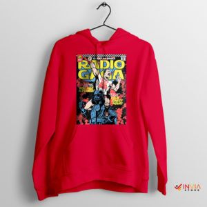 Biggest Hits Radio Ga Ga Comic Art Red Hoodie