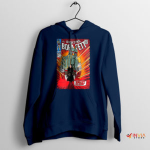 Boba Fett Star Wars Parody Comic Cover Navy Hoodie