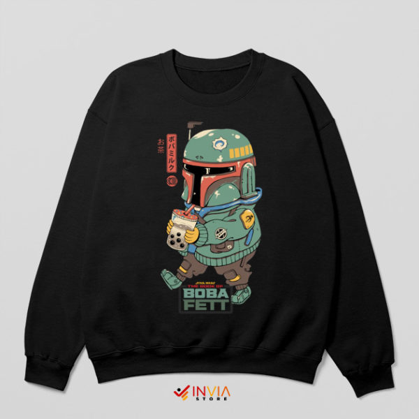 Boba Fett Vintage Japanese Tea Black Sweatshirt