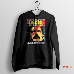 Bowie Mercury Comic Art Under Pressure Black Hoodie