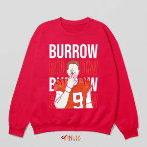 Burrow Bengals Cigar Smoke Meme Red Sweatshirt