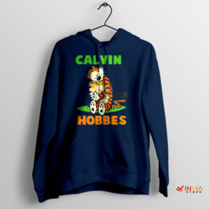 Calvin and Hobbes Final Comic Navy Hoodie