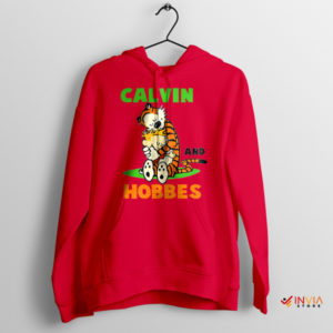 Calvin and Hobbes Final Comic Red Hoodie