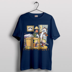 Calvin and Hobbes Retro Duo Graphic Navy T-Shirt