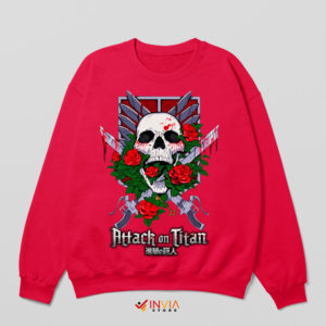 Candy Skull Rose Attack on Titan Red Sweatshirt