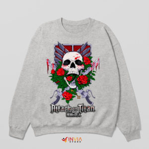 Candy Skull Rose Attack on Titan Sport Grey Sweatshirt