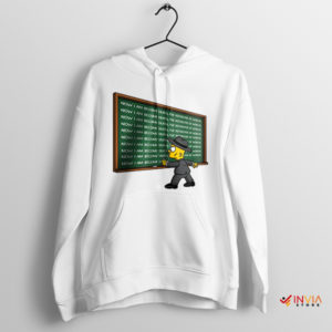 Cartoon Bart Meme Oppenheimer Movie White Hoodie