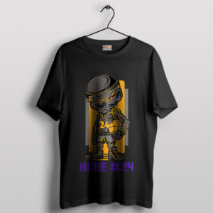 Cartoon Sad Kid Kobe 24 Dunk Black T-Shirt