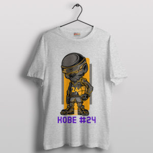 Cartoon Sad Kid Kobe 24 Dunk Sport Grey T-Shirt