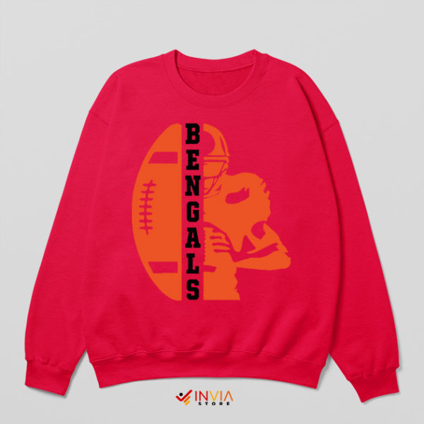 Cheap Graphic Bengals Football Ball Red Sweatshirt