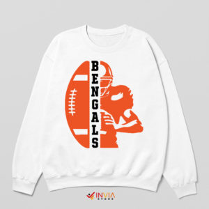 Cheap Graphic Bengals Football Ball White Sweatshirt