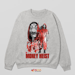 Ciao Bella Money Heist Graphic Art Sport Grey Sweatshirt