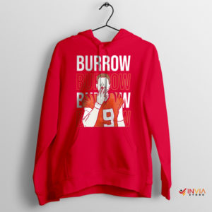 Cigar Joe Burrow Cincinnati Bengals Red Hoodie