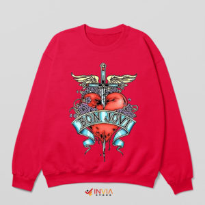 Cold Hard Heart Bon Jovi Art Red Sweatshirt