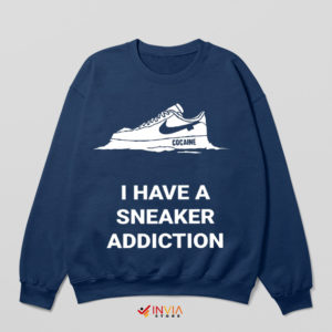 Colorful Nike Sneakers Cocaine Addiction Navy Sweatshirt