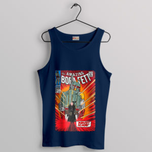 Comic Art Tribute Boba Fett Star Wars Navy Tank Top