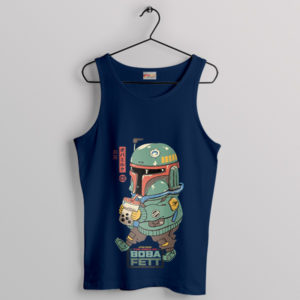 Comic Boba Fett Antique Japanese Tea Navy Tank Top