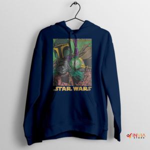 Comic Jango Fett Armor Beskar Navy Hoodie