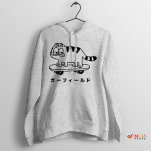 Comic Japanese Style Cute Garfield Cat Sport Grey Hoodie