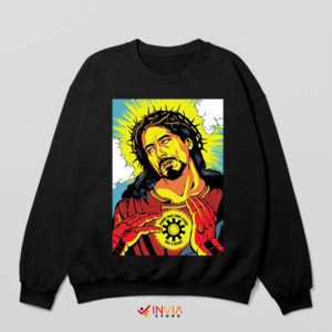 Comic Jesus Tony Stark Has A Heart Balck Sweatshirt