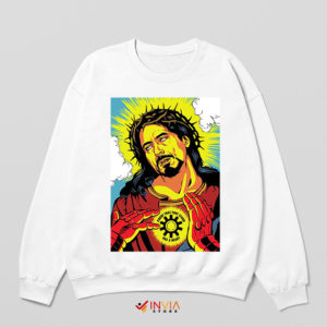 Comic Jesus Tony Stark Has A Heart White Sweatshirt